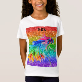 Boho Rainbow Niedlich Girls Glitzer Unicorn Kinder T-Shirt