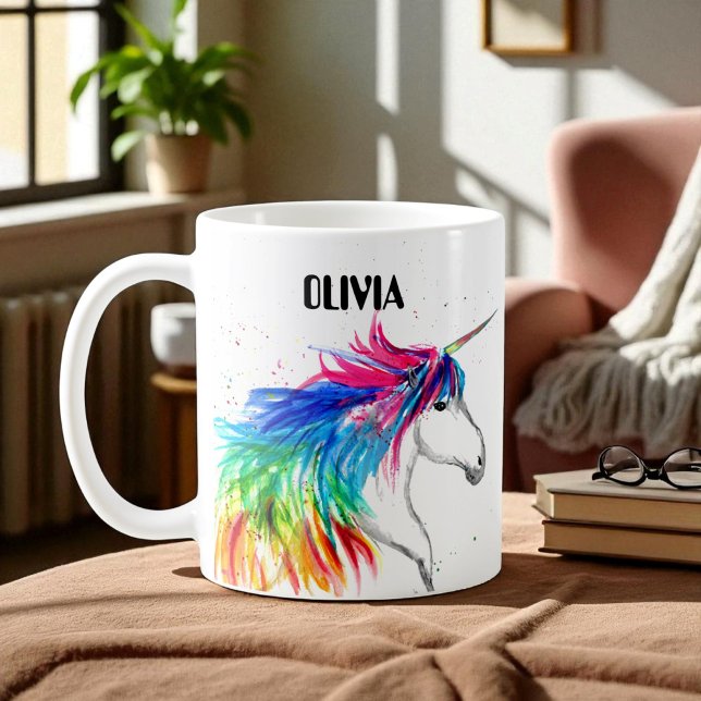 Boho Rainbow Niedlich Girls Unicorn Kinder Kaffeetasse (Von Creator hochgeladen)