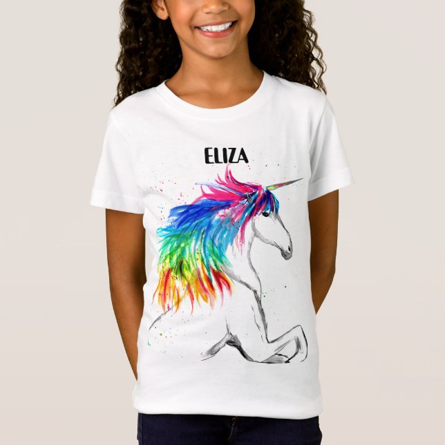 Boho Rainbow Niedlich Girls Unicorn Kinder T-Shirt (Vorderseite)