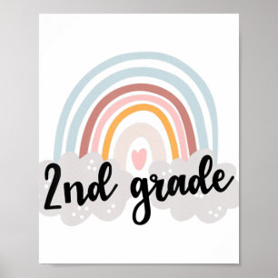 Boho Rainbow Niedlich Zweites Schuljahr Poster