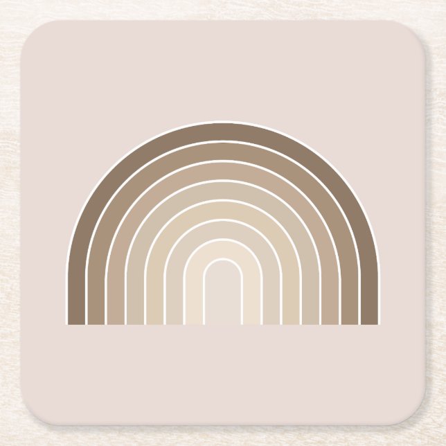 Boho Rainbow Olive Earth Tones Rechteckiger Pappuntersetzer (Vorderseite)