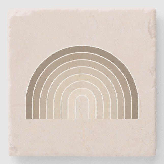 Boho Rainbow Olive Earth Tones Steinuntersetzer (Vorderseite)