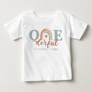 Boho Rainbow Onederful Birthday Girl T - Shirt - 1