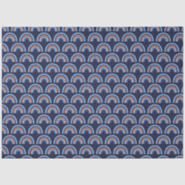 Boho Rainbow Orange und Navy Blue Seidenpapier