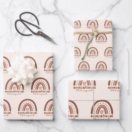 Boho Rainbow OT Arbeitstherapeut Geschenkpapier Set