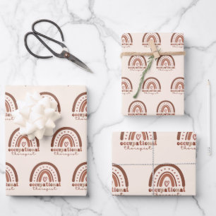 Boho Rainbow OT Arbeitstherapeut Geschenkpapier Set