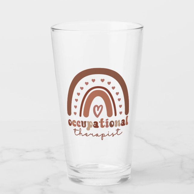 Boho Rainbow OT Berufs-Therapeut Geschenke Glas (Vorderseite)