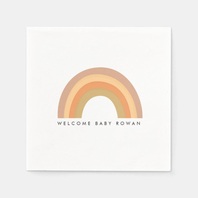 Boho Rainbow Party oder Babyduschplatte Serviette (Vorderseite)