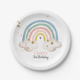 Boho Rainbow Party Rainbow Birthday Pastel Modern Pappteller