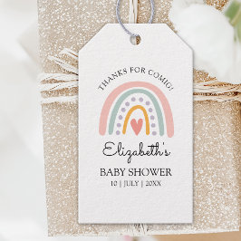 Boho Rainbow | Pastel Minimalist Baby Shower girl Geschenkanhänger