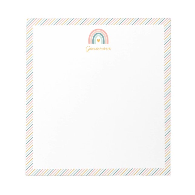 Boho Rainbow Pastels Notizblock (Vorderseite)
