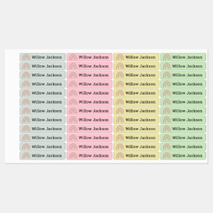 Boho Rainbow Personalisiert School Name Labels Etiketten