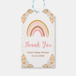 Boho Rainbow Pink Baby Dusche Danke Geschenkanhänger