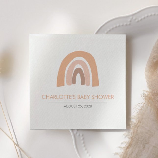 Boho Rainbow Pink Brown Serviette (Von Creator hochgeladen)