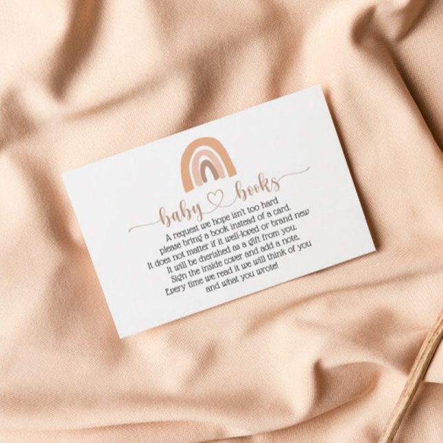 Boho Rainbow Pink Buchen Anfrage Kinderduschkarte Visitenkarte (Von Creator hochgeladen)