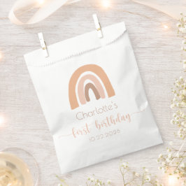 Boho Rainbow Pink Pastel Erster Geburtstag Geschenktütchen