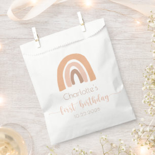 Boho Rainbow Pink Pastel Erster Geburtstag Geschenktütchen