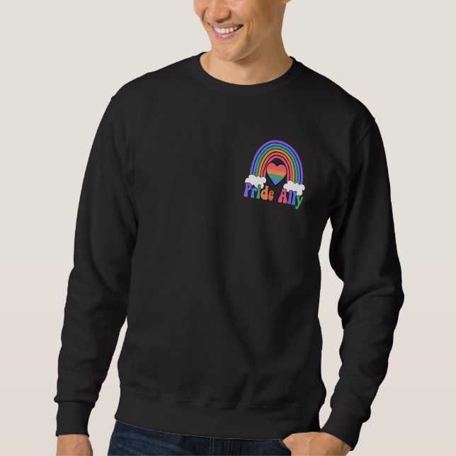 Boho Rainbow Pride Ally You Are Safe With Me On Po Sweatshirt (Vorderseite)