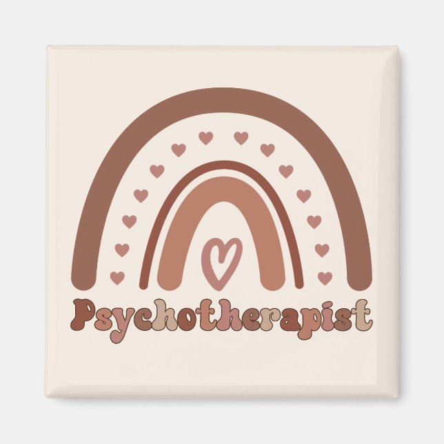 Boho Rainbow Psychotherapeut Magnet (Vorne)