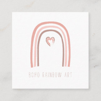 Boho Rainbow Quadratische Visitenkarte