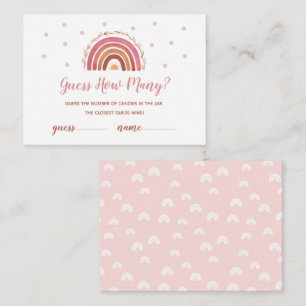 Boho Rainbow rät wie viele Candies Game Card Begleitkarte