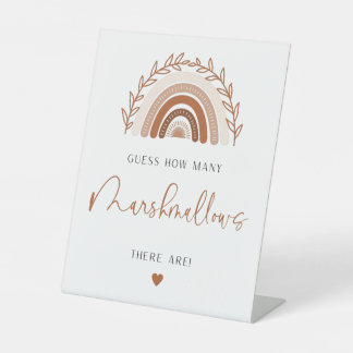 Boho Rainbow rät wie viele Marshmallows Game Sockelschild
