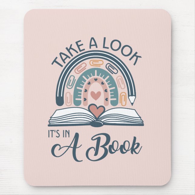 Boho Rainbow Reading Es ist in einem Buch Mousepad (Vorne)