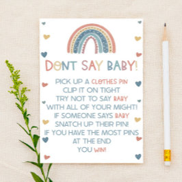 Boho Rainbow Sage kein Baby! Baby Shower Game