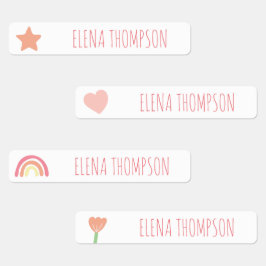 Boho Rainbow Star School Daycare Labels Etiketten