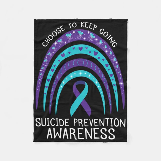 Boho Rainbow Suicide Awareness Mental Health Fleecedecke (Vorderseite)