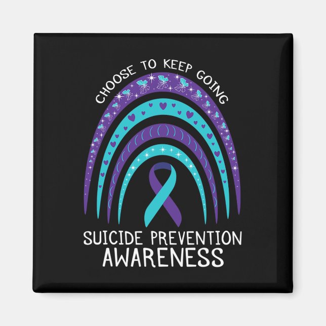 Boho Rainbow Suicide Awareness Mental Health Magnet (Vorne)
