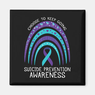 Boho Rainbow Suicide Awareness Mental Health Magnet