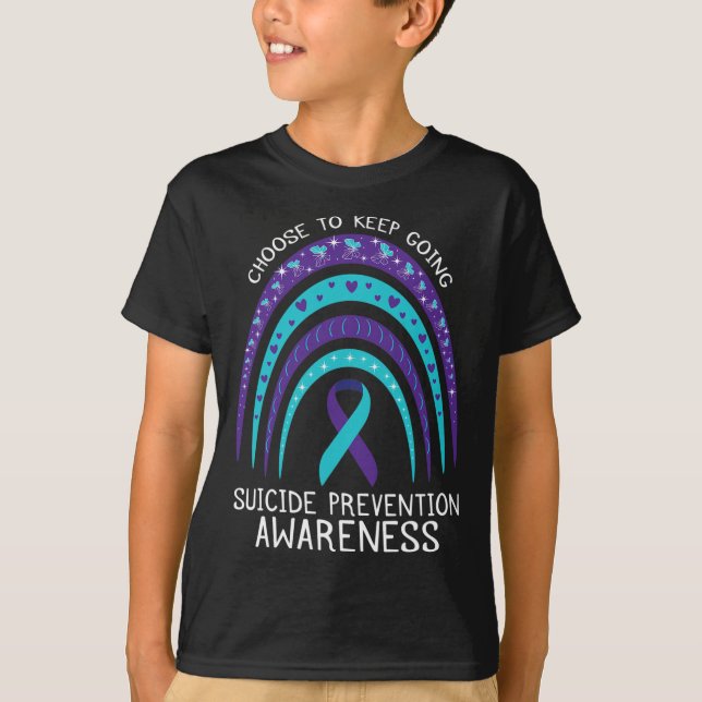 Boho Rainbow Suicide Awareness Mental Health T-Shirt (Vorderseite)
