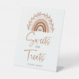 Boho Rainbow Süßigkeiten und Leckereien Baby Dusch Sockelschild