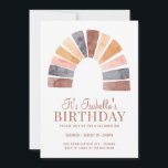 Boho Rainbow Terracotta Bisque Kid Birthday Party Einladung<br><div class="desc">Eine süße Terrakotta und Bi Boho Stil Regenbogen Kind's Geburtstagsfeier Einladung,  mit farbigen Typ. Einfach und skurril. Regenbogenmuster auf der Rückseite der Einladung.</div>
