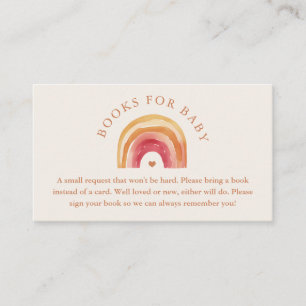 Boho Rainbow Terracotta Bücher für Baby Begleitkarte