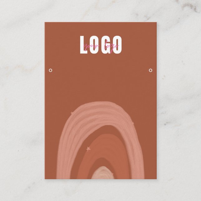 Boho Rainbow Terracotta Orange Display Visitenkarte (Vorderseite)