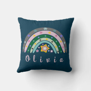 Boho Rainbow Trendy mit Personalisiertem Namen Kissen