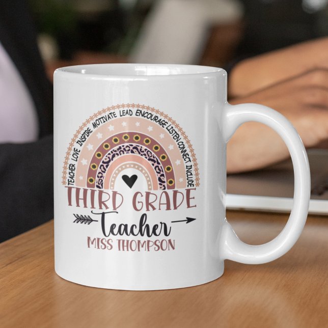  Boho Rainbow Tumbler for 3rd Grade Teacher Kaffeetasse (Von Creator hochgeladen)