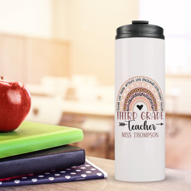 Boho Rainbow Tumbler for 3rd Grade Teacher Thermosbecher (Von Creator hochgeladen)