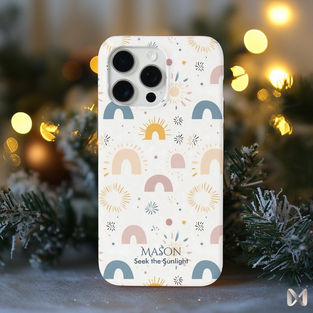 Boho Rainbow und Sunburst - Minimalistisch Abstrak Case-Mate iPhone Hülle (Von Creator hochgeladen)