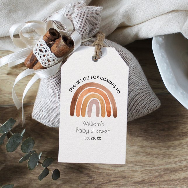 Boho Rainbow Vielen Dank Baby Shower Geschenkmarke Geschenkanhänger (Von Creator hochgeladen)