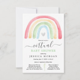 Boho Rainbow Virtual Baby Shower Einladung