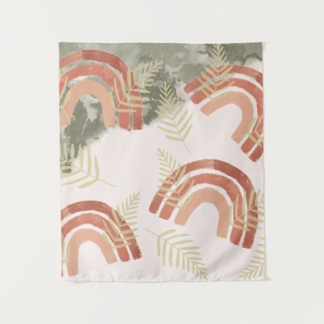 Boho Rainbow Wandteppich (Vorderseite)