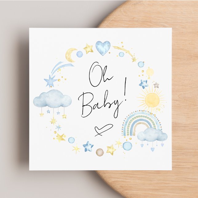 Boho Rainbow Watercolor Baby Boy Dusche Einladung (Von Creator hochgeladen)