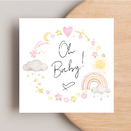Boho Rainbow Watercolor Baby Girl Dusche Einladung