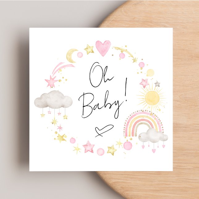 Boho Rainbow Watercolor Baby Girl Dusche Einladung (Von Creator hochgeladen)
