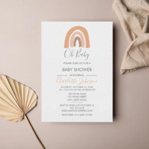 Boho Rainbow Watercolor Girl Babydusche Einladung