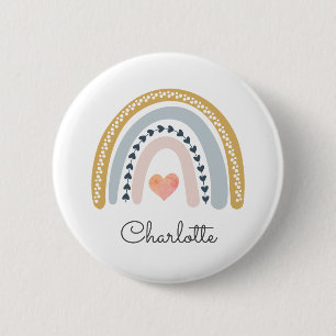Boho Rainbow Watercolor-Kinderzimmer Button