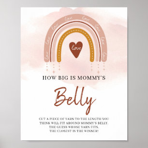 Boho Rainbow Wie groß ist Mommys Bauchegesymbol Poster